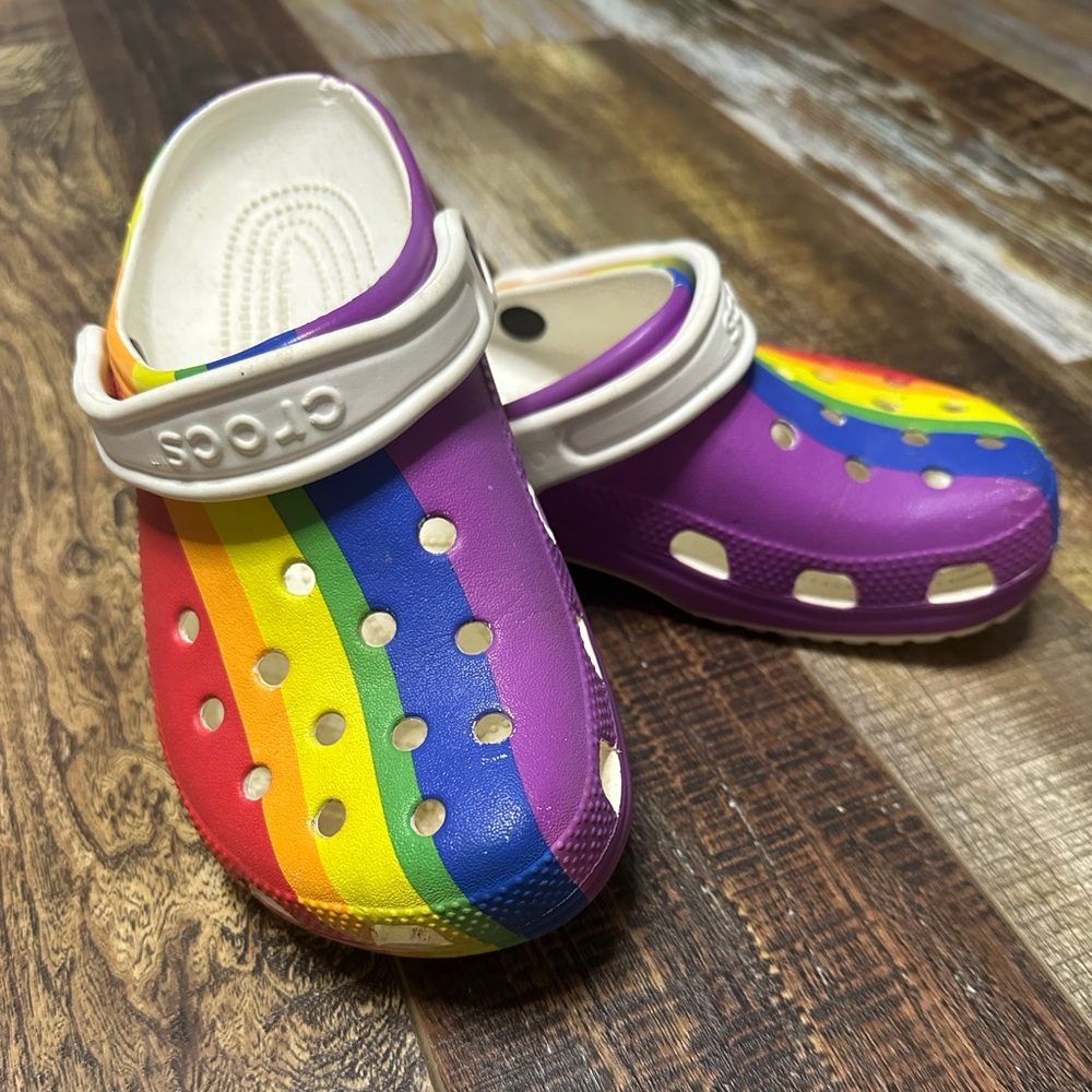 Rainbow crocs!